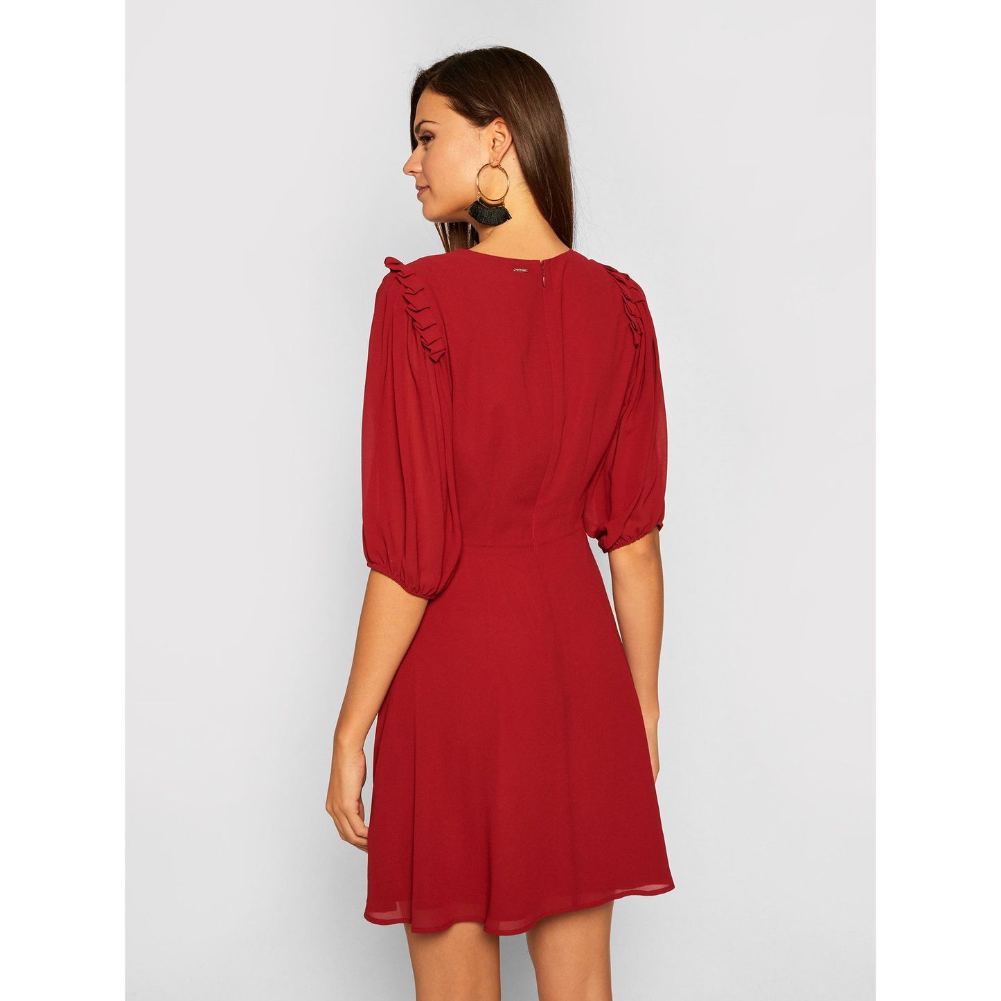 Red Polyester Women Dress