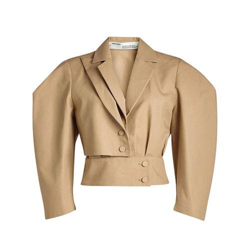 Beige Cotton Women Blazer