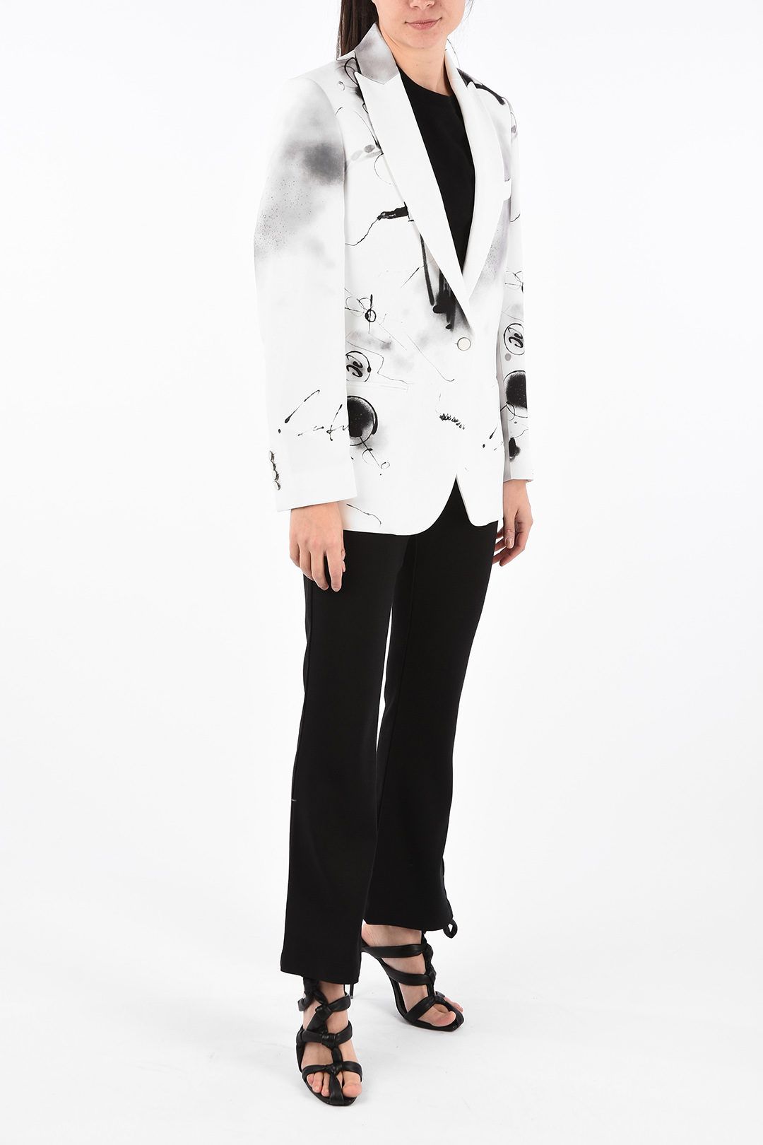 White Polyester Women Blazer