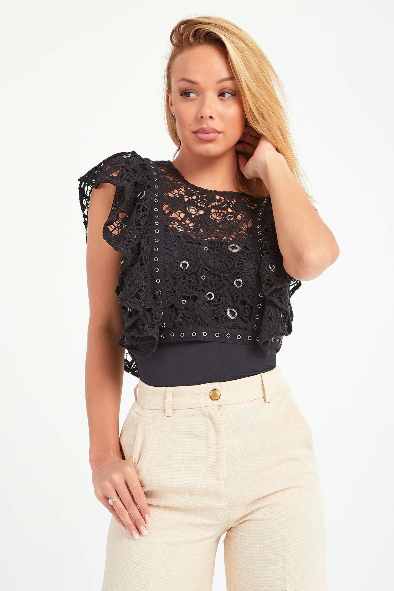 Black Cotton Women Top