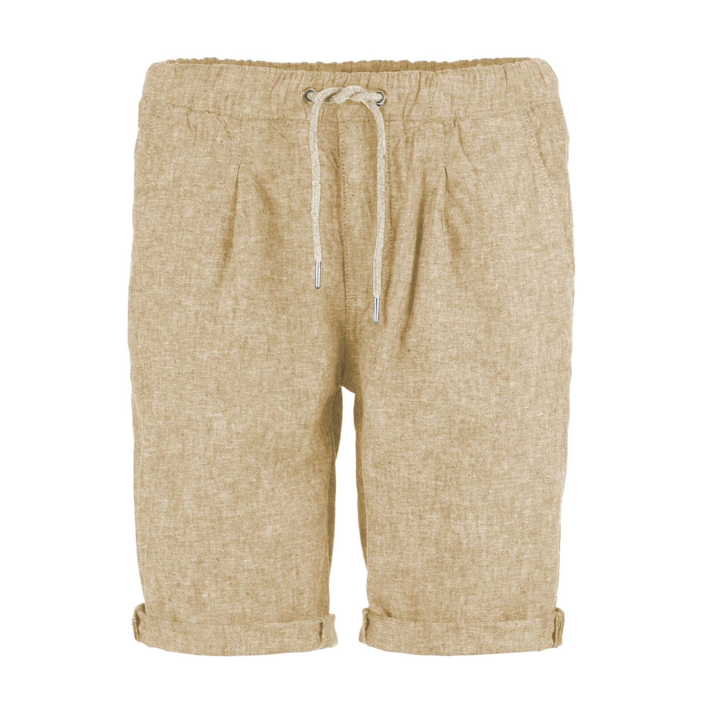 Beige Linen Men Short