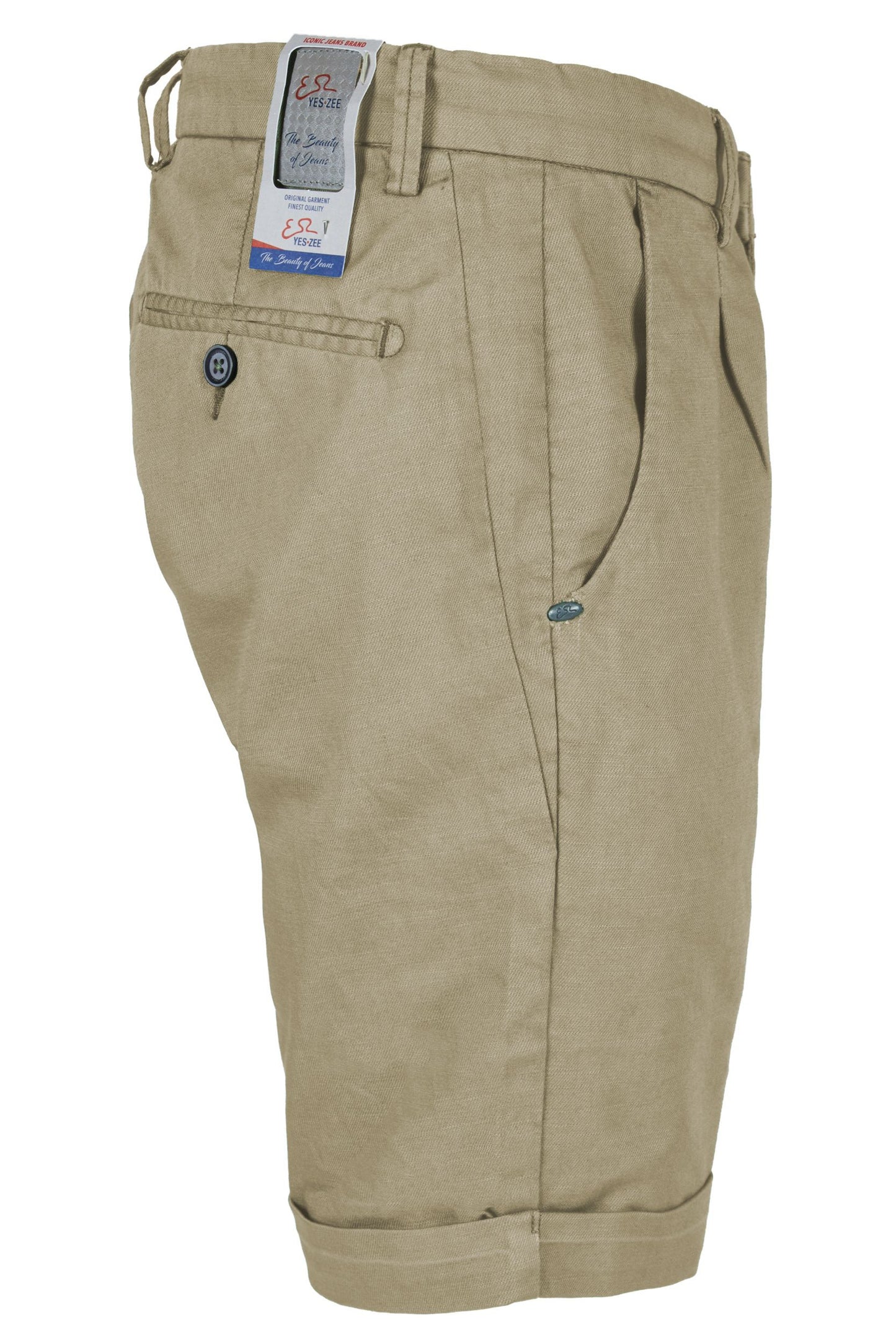 Beige Cotton Men Short
