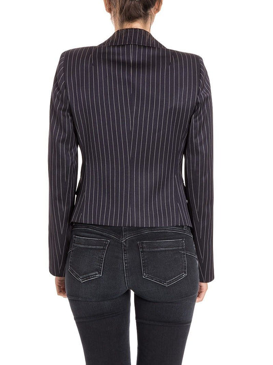 Blue Viscose Women Blazer