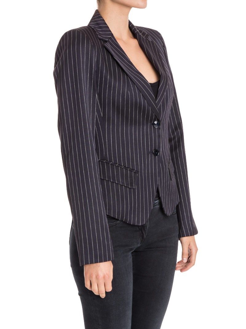 Blue Viscose Women Blazer