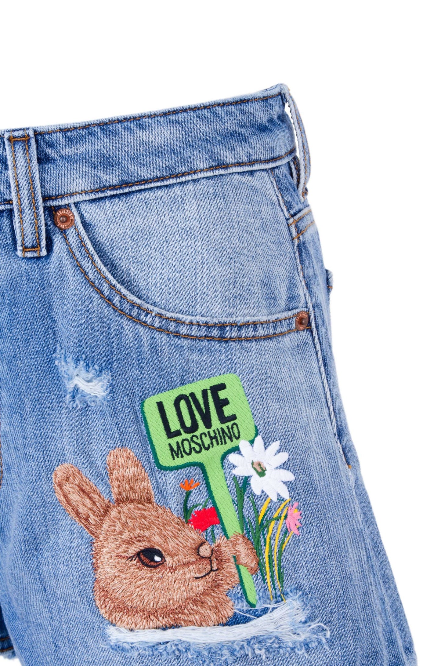 Blue Cotton Women Short