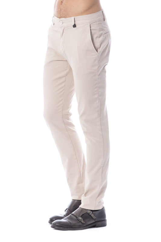 Beige Cotton Men Pant