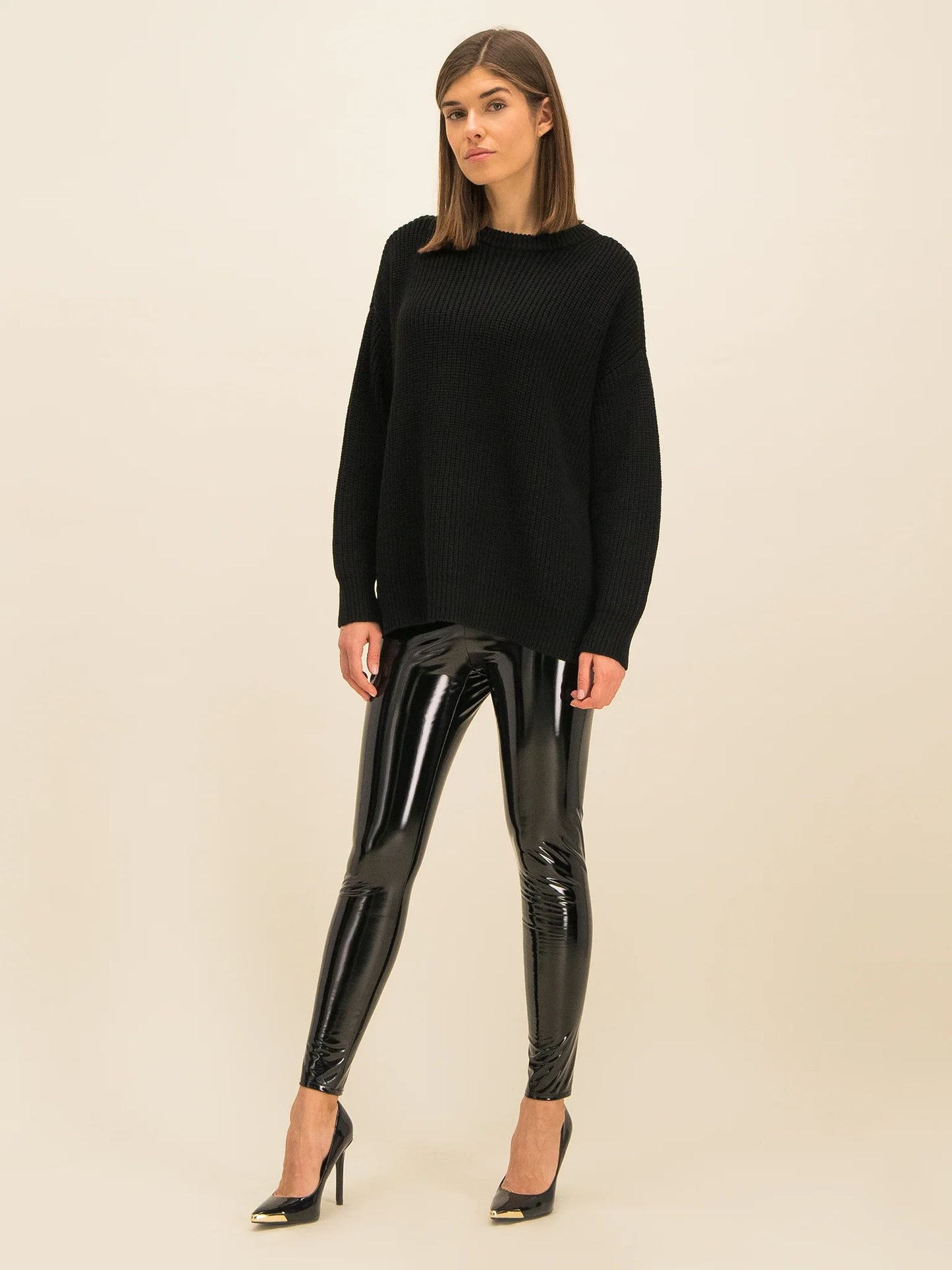 Black Polyester Women's Trousers
