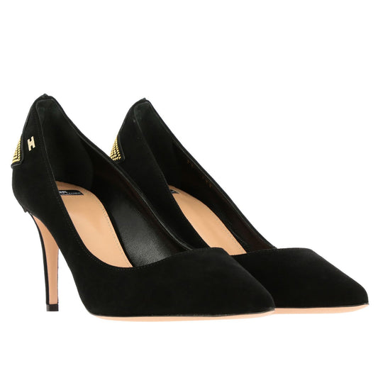 Black Leather Women Pump