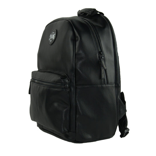 Black Polyurethane Men Backpack