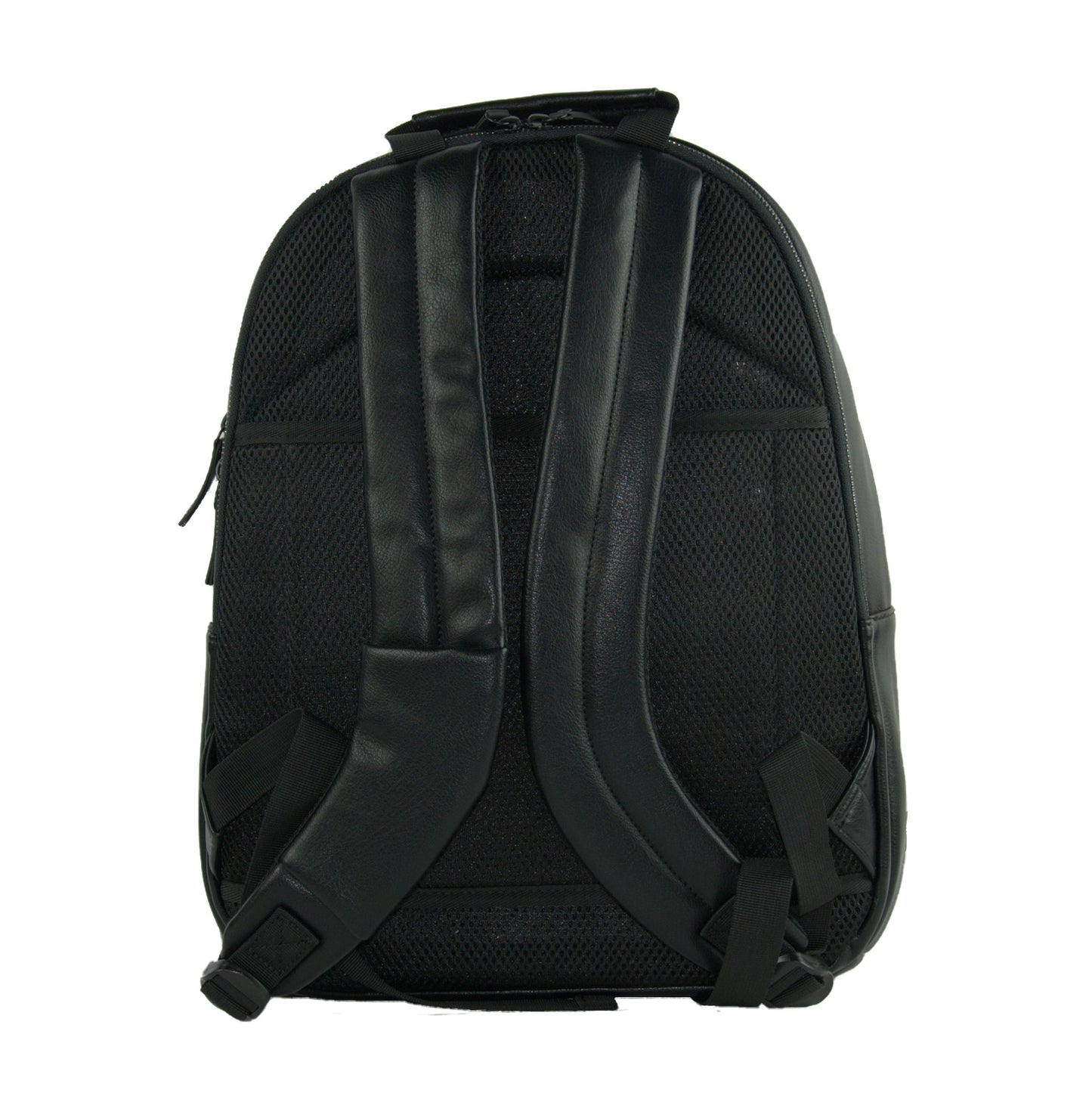 Black Polyurethane Men Backpack