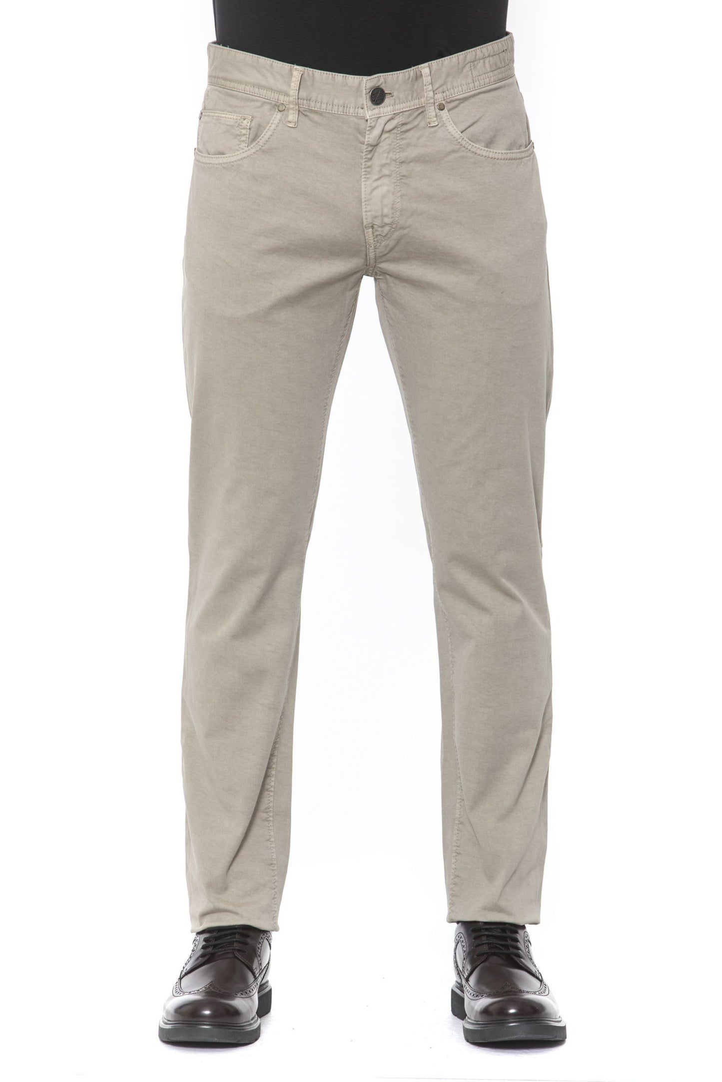 Beige Cotton Mens Trouser