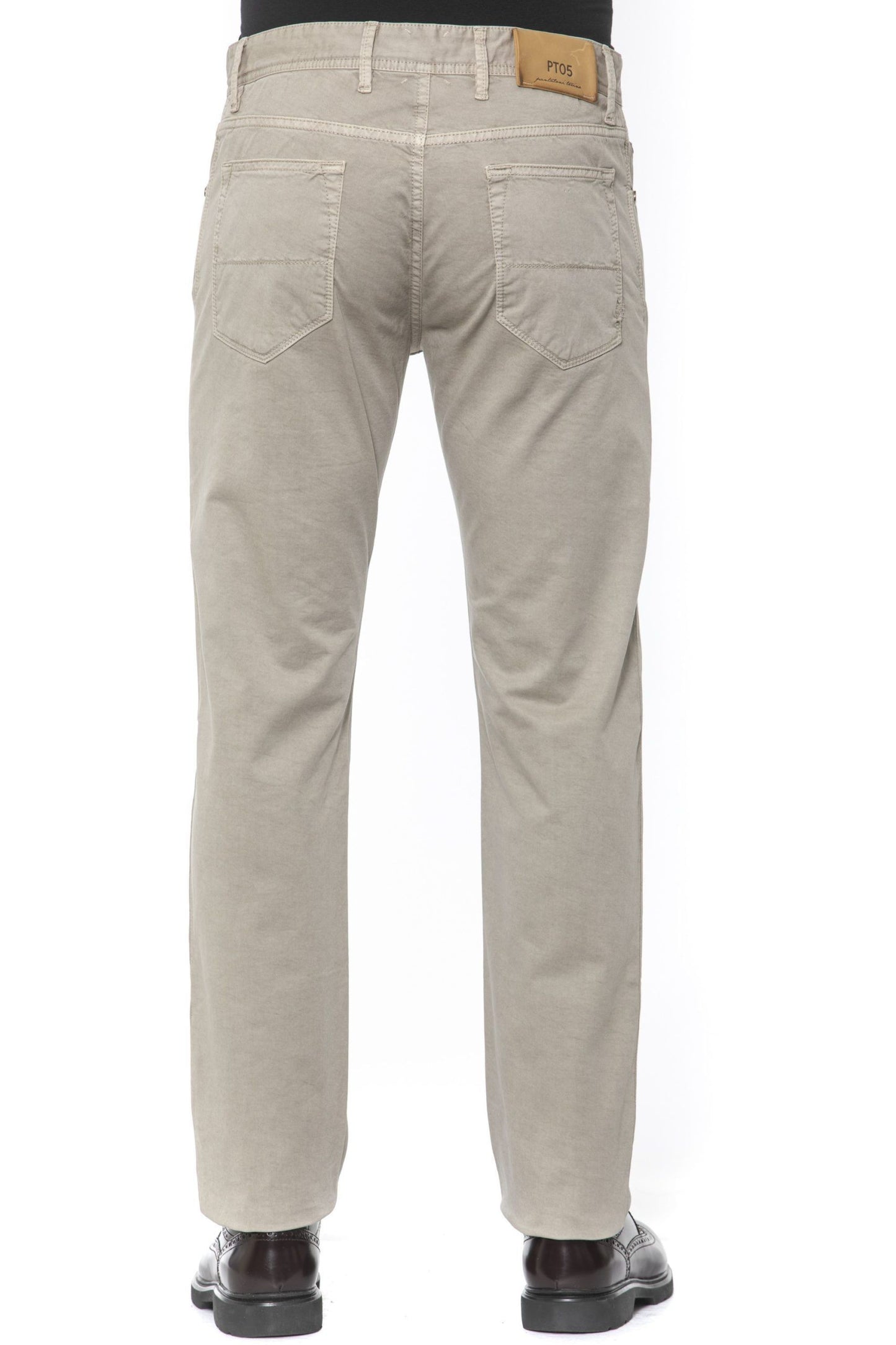 Beige Cotton Mens Trouser