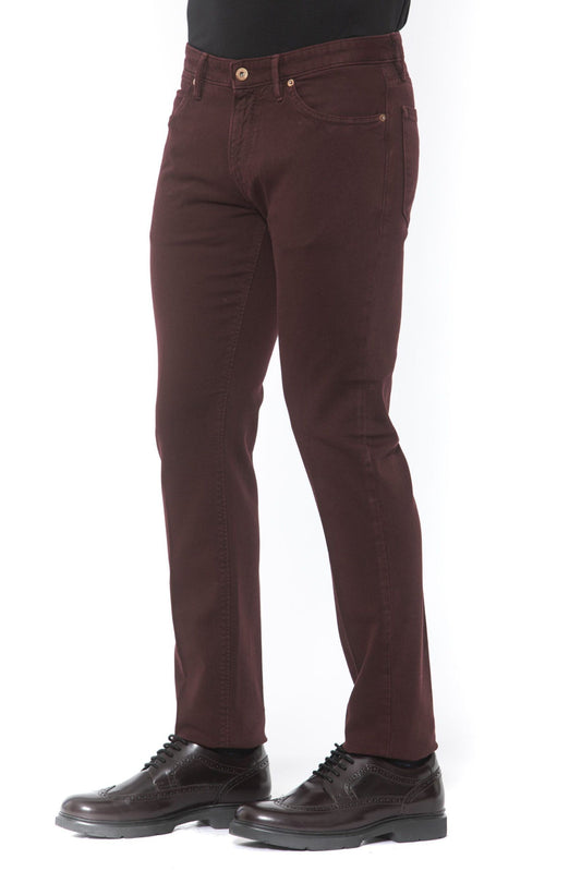 Burgundy Cotton Men Trouser
