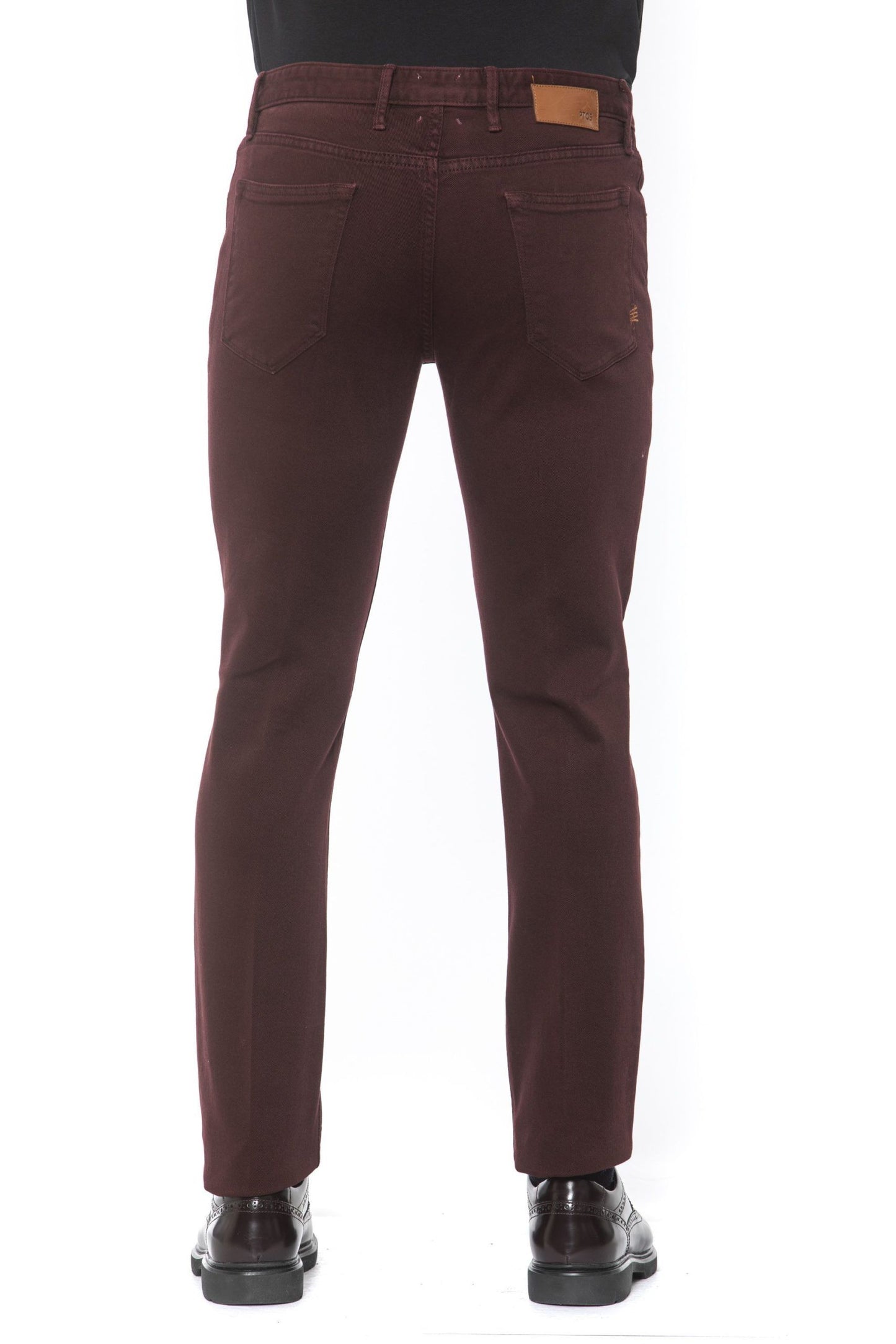 Burgundy Cotton Men Trouser