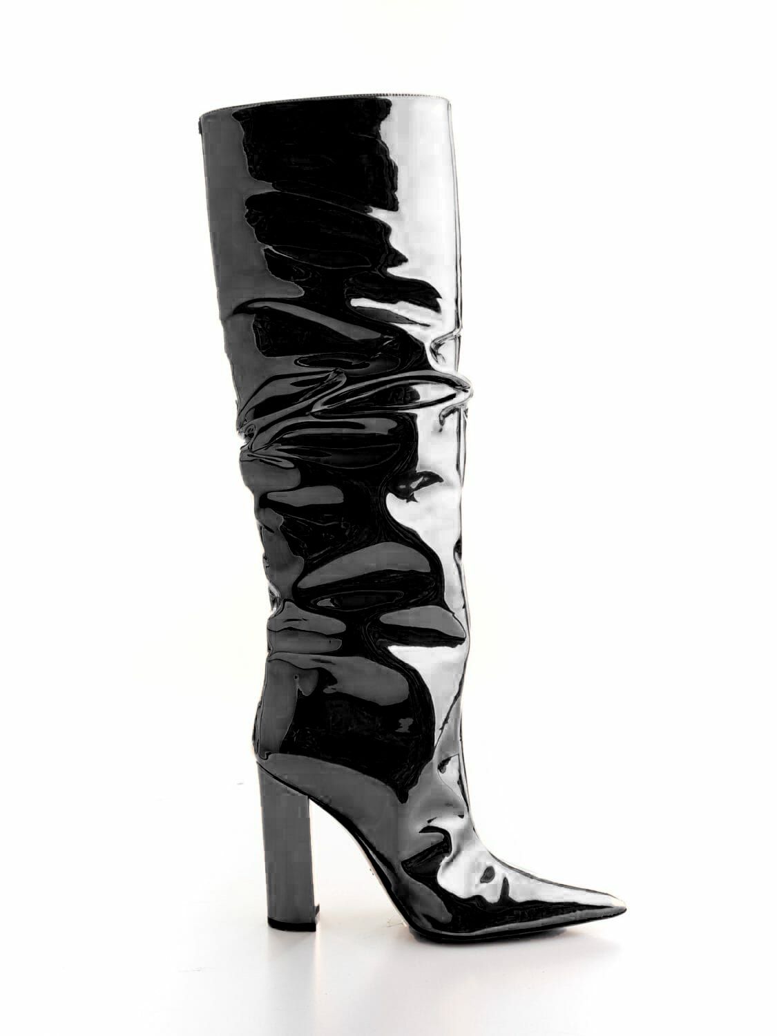 Black Patent Leather Women Boot