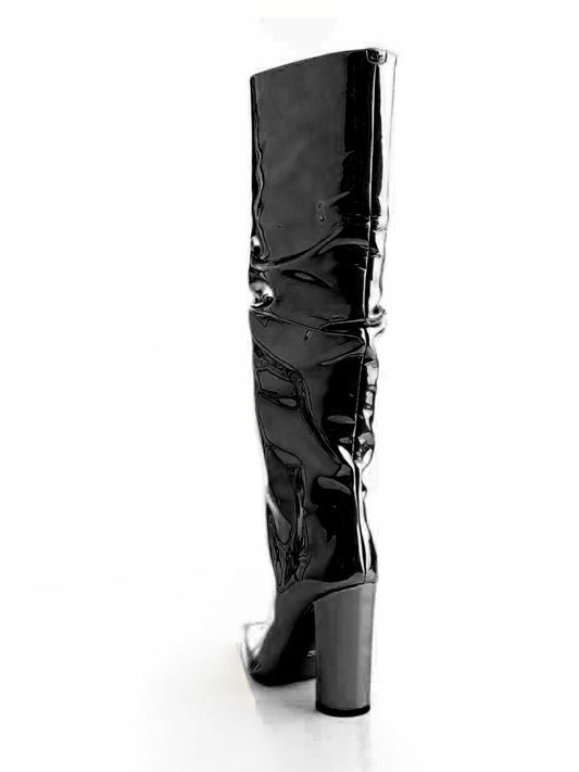 Black Patent Leather Women Boot