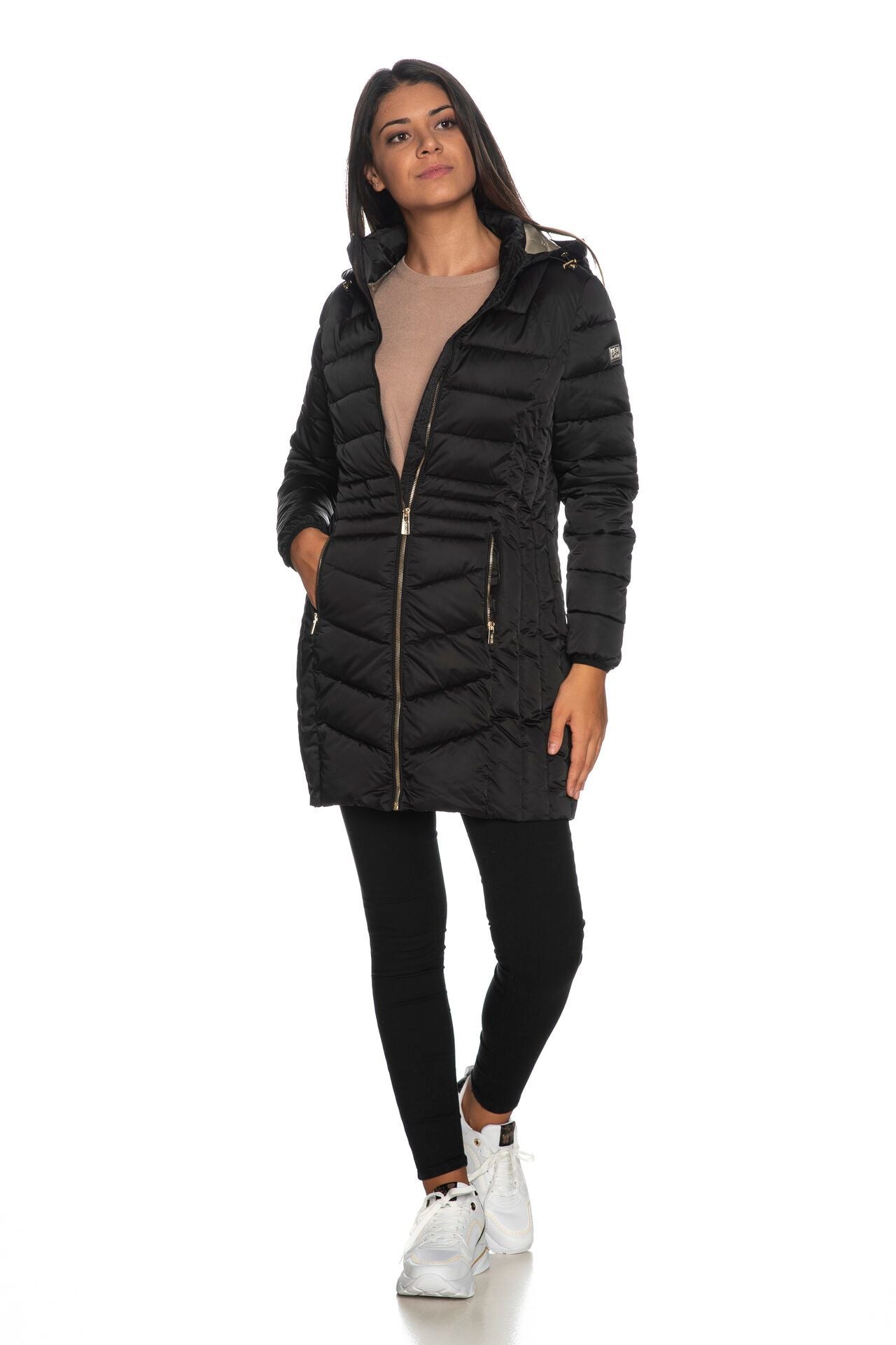 Black Polyester Women Jacket