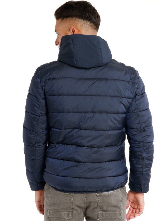 Blue Nylon Men Jacket