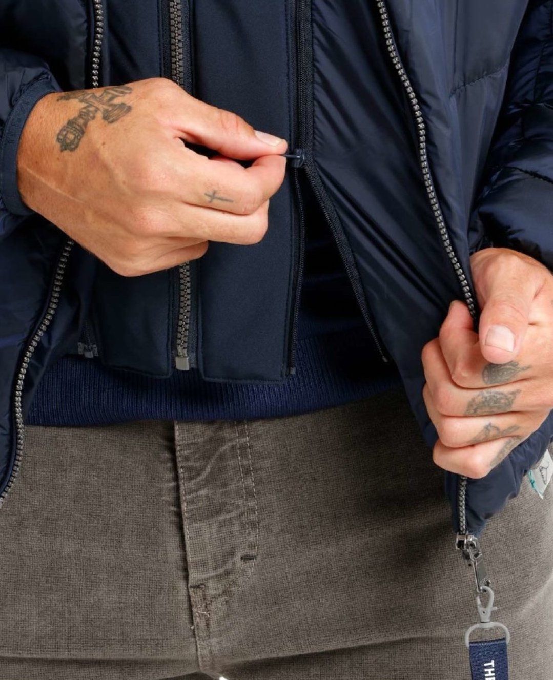 Blue Nylon Men Jacket
