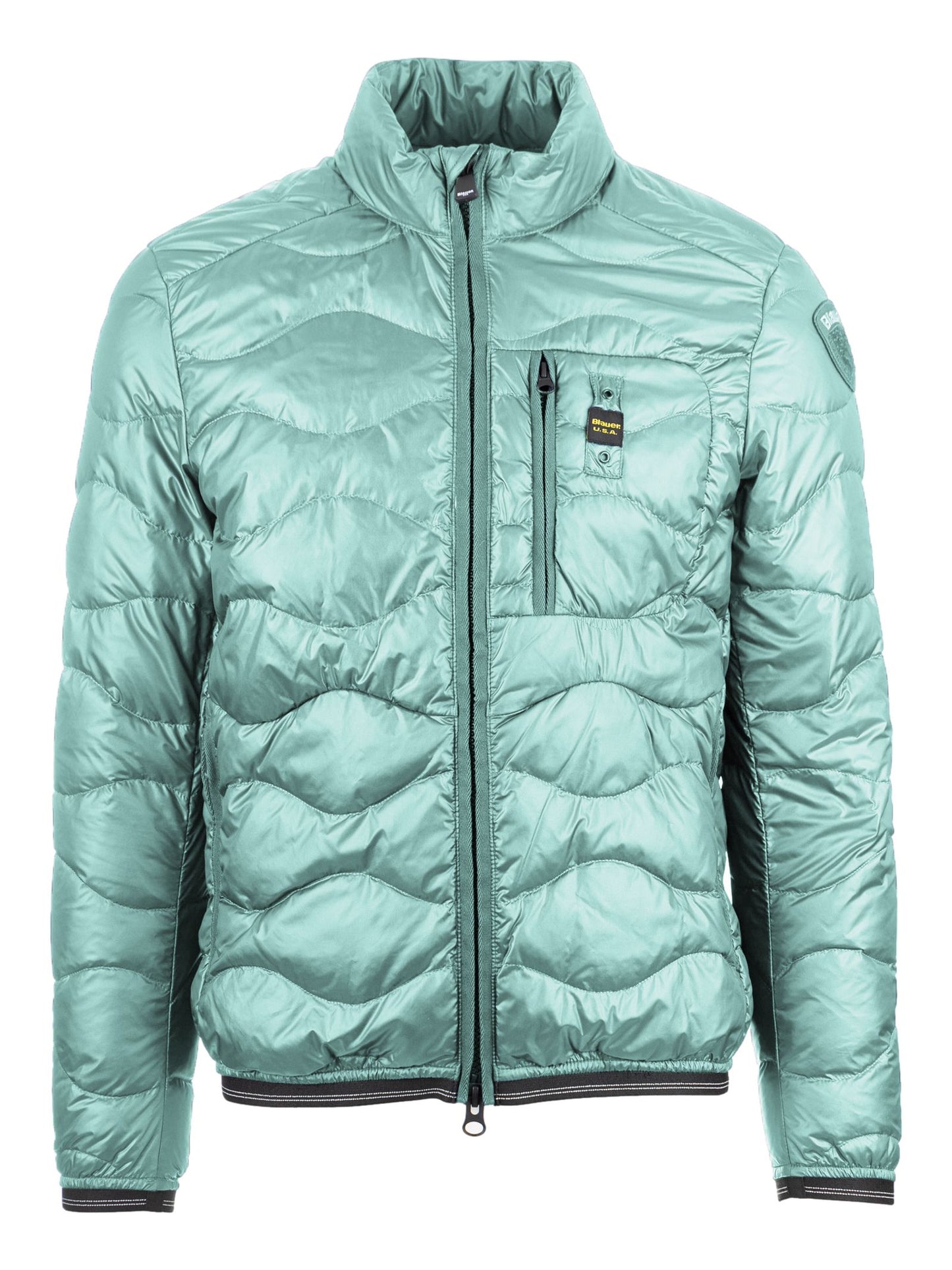 Light Blue Nylon Men Jacket