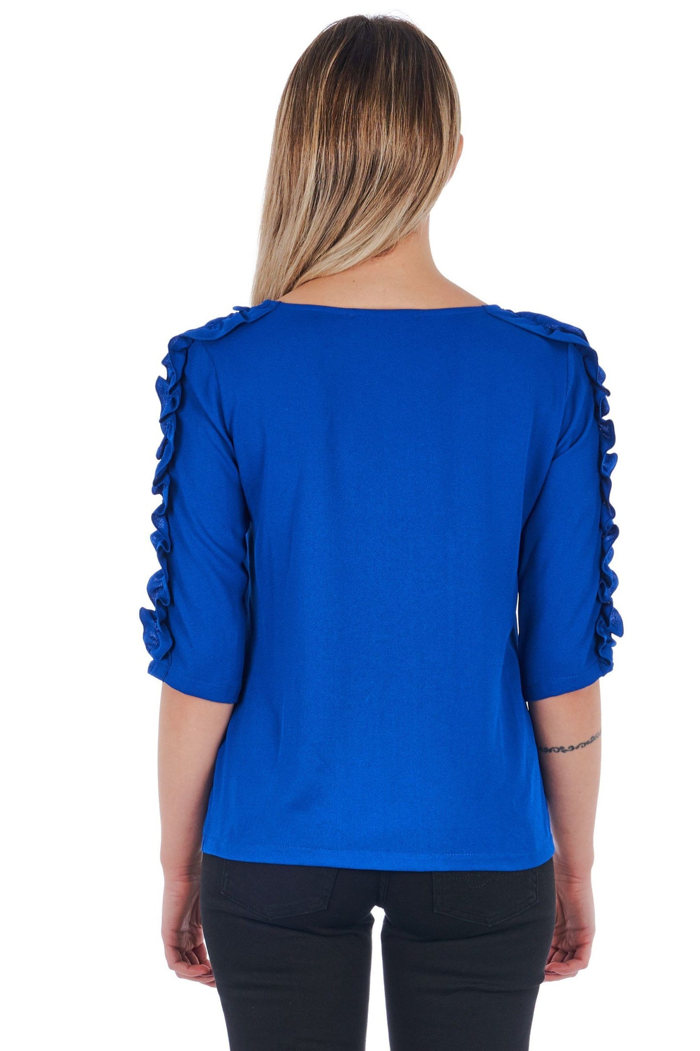 Blue Polyester Women Shirt