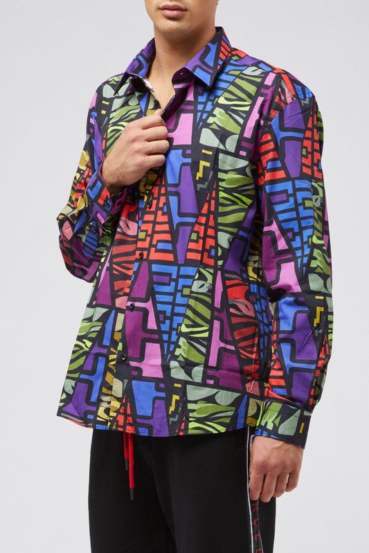 Multicolor Cotton Men Shirt