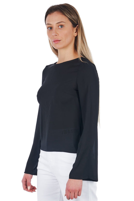 Black Polyester Women Blouse