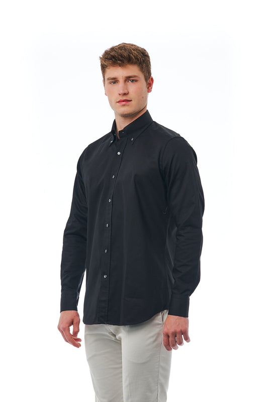 Black Cotton Men Shirt