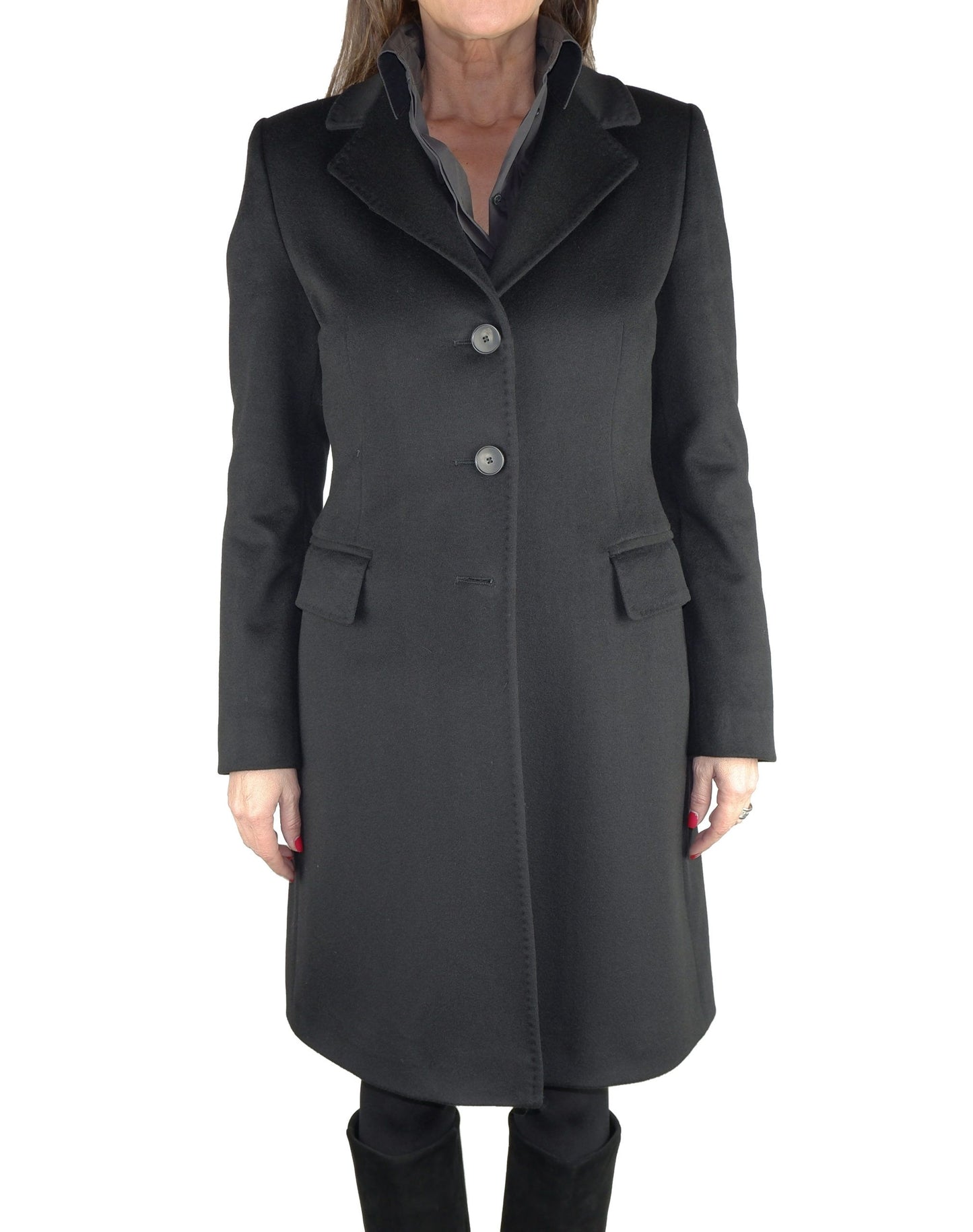 Black Wool Women Coat
