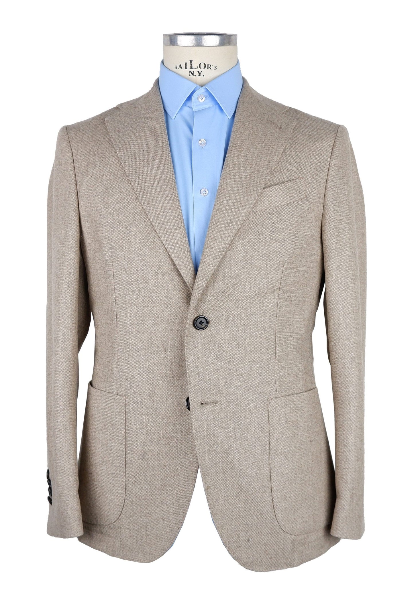 Beige Wool Men Blazer