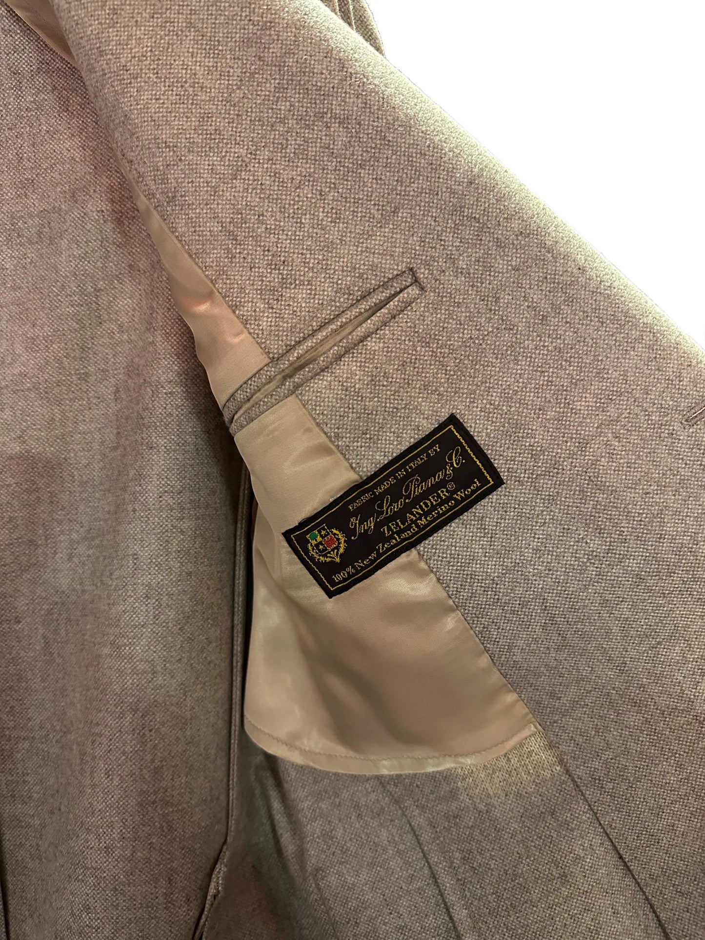 Beige Wool Men Blazer