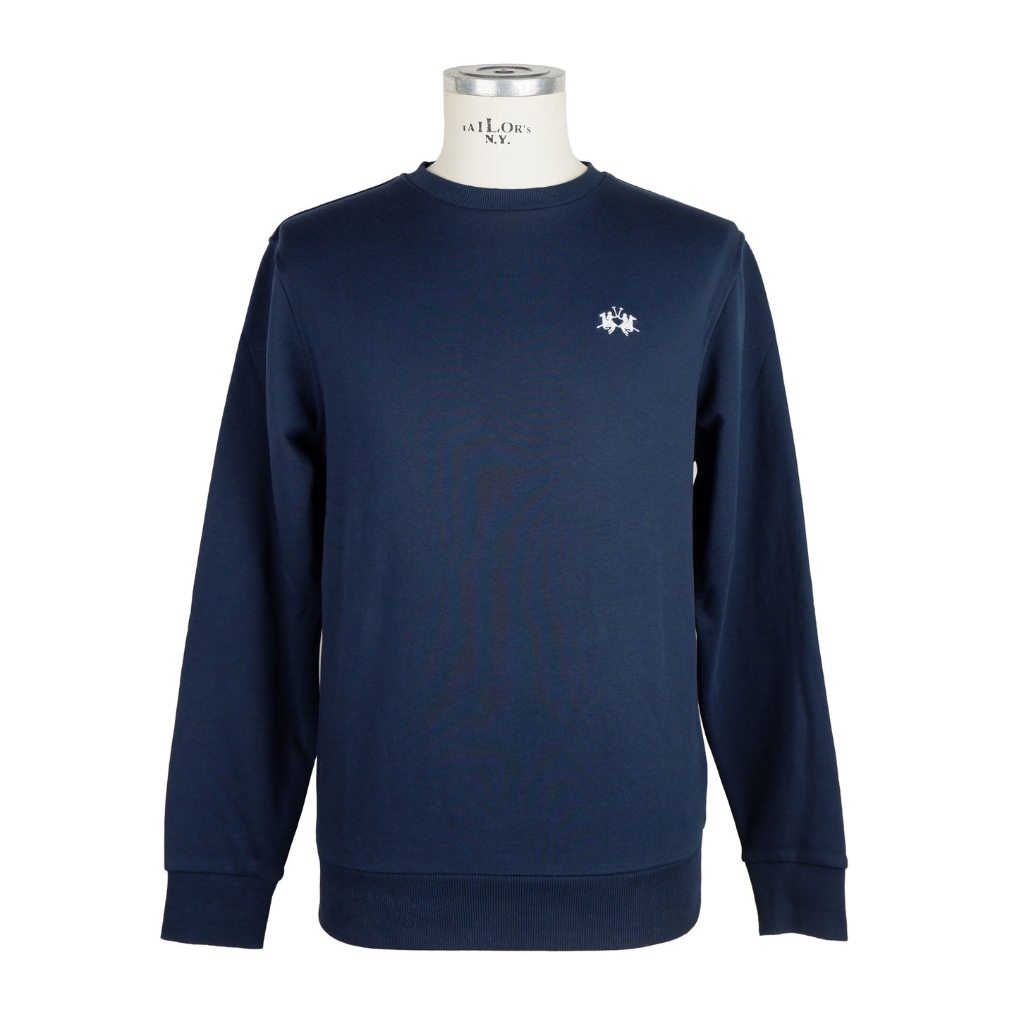 Blue Cotton Men Sweater