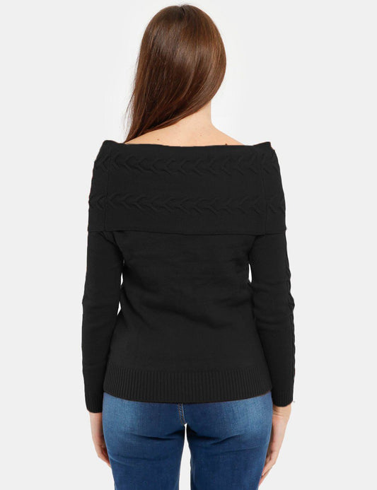 Black Acrylic Women Sweater