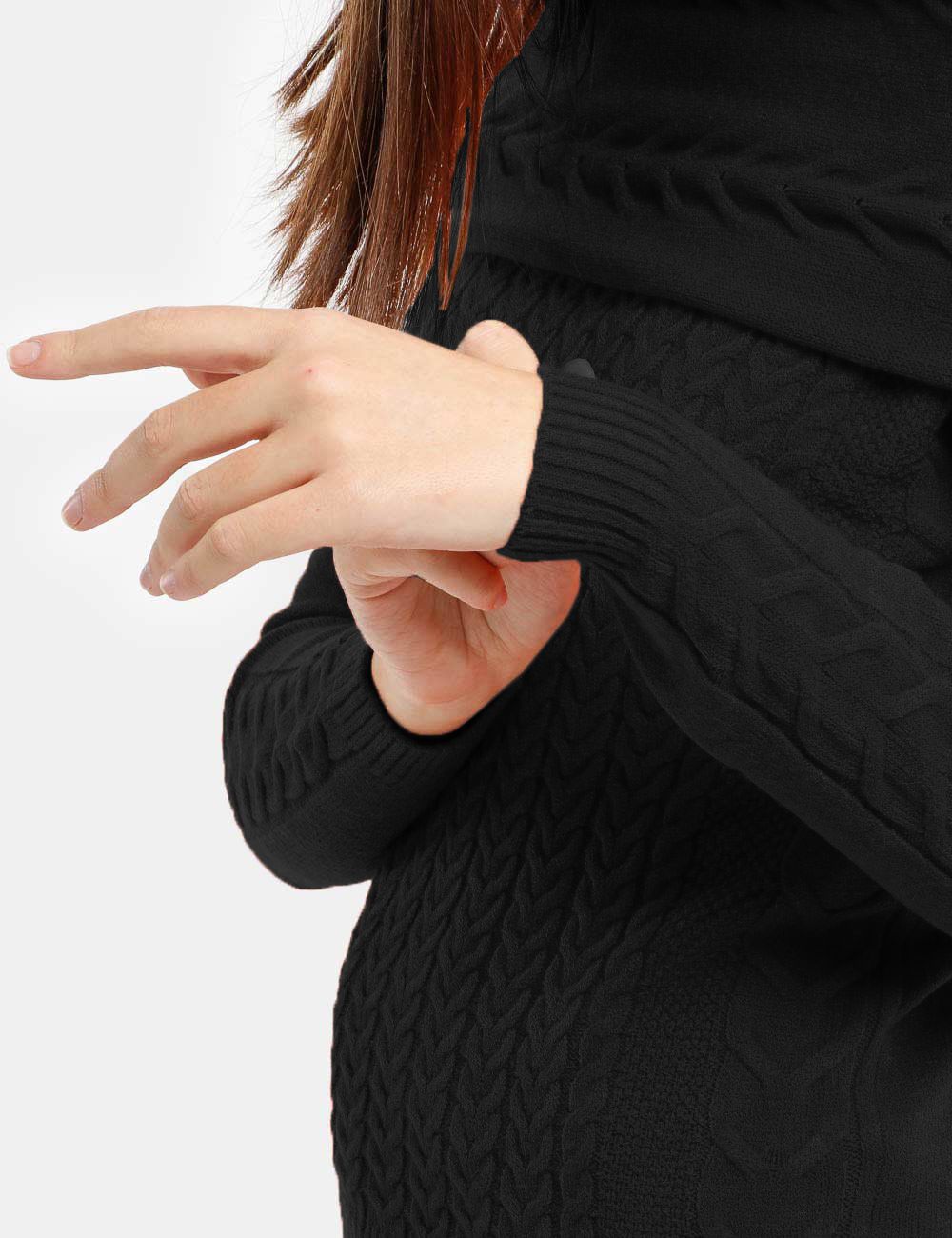 Black Acrylic Women Sweater