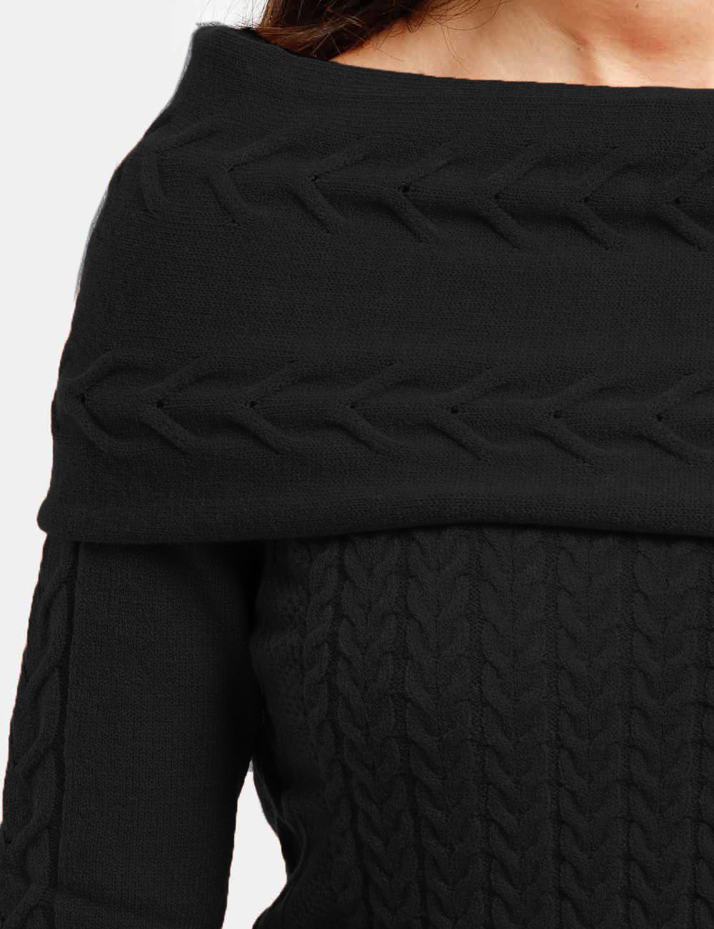 Black Acrylic Women Sweater