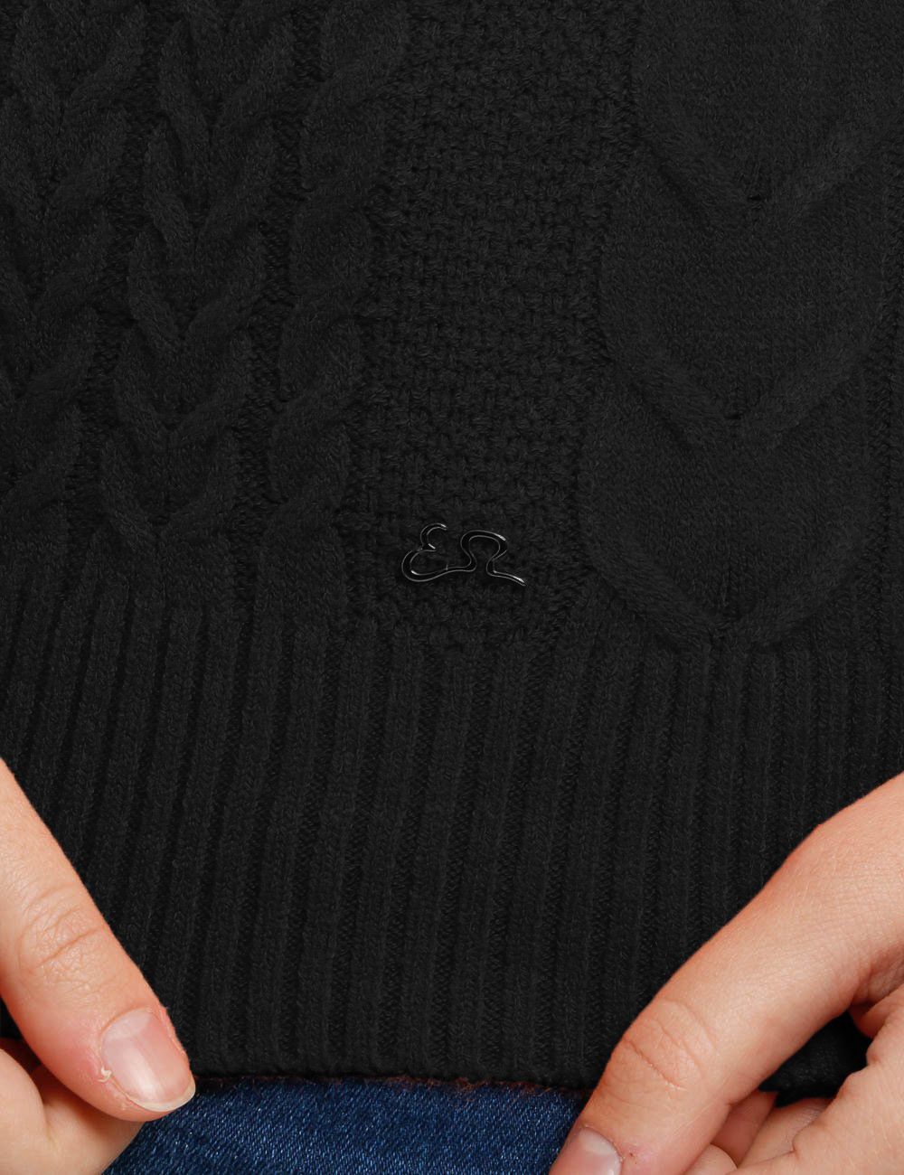 Black Acrylic Women Sweater