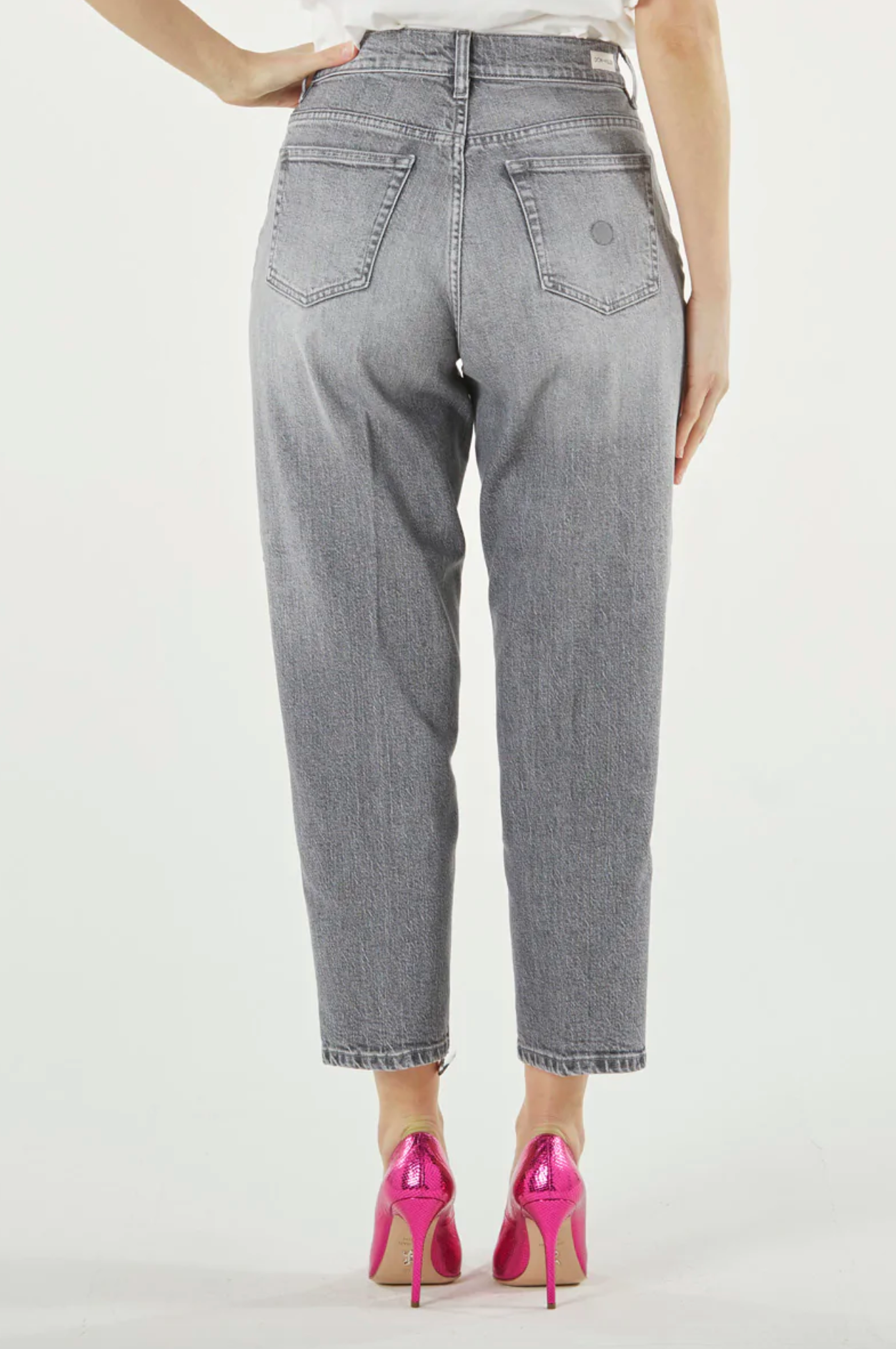 Gray Cotton Women Jeans