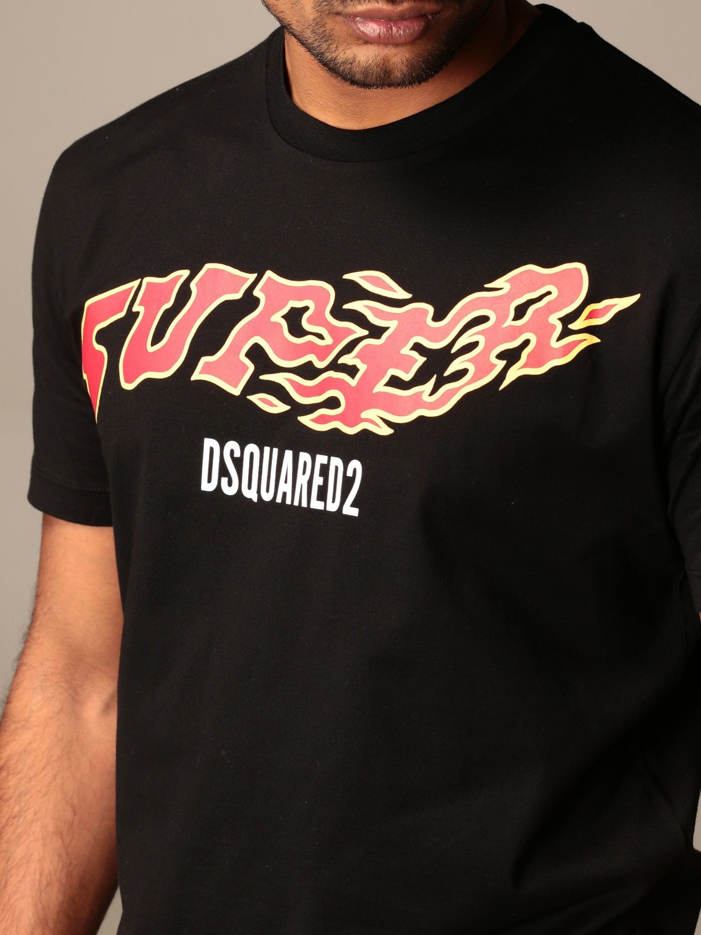 Black Cotton Men T-Shirt
