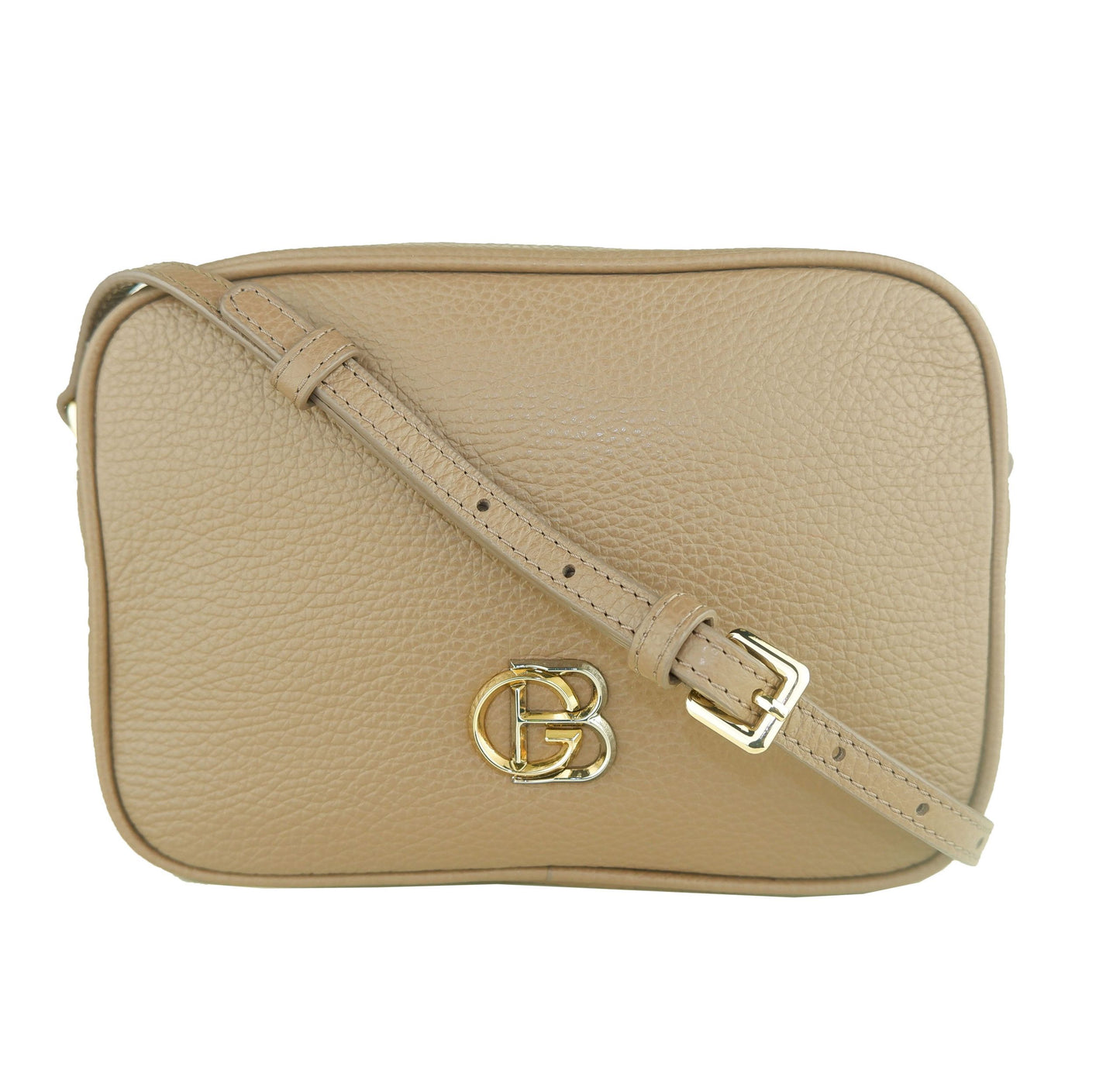 Gray Calfskin Leather Women Crossbody Bag