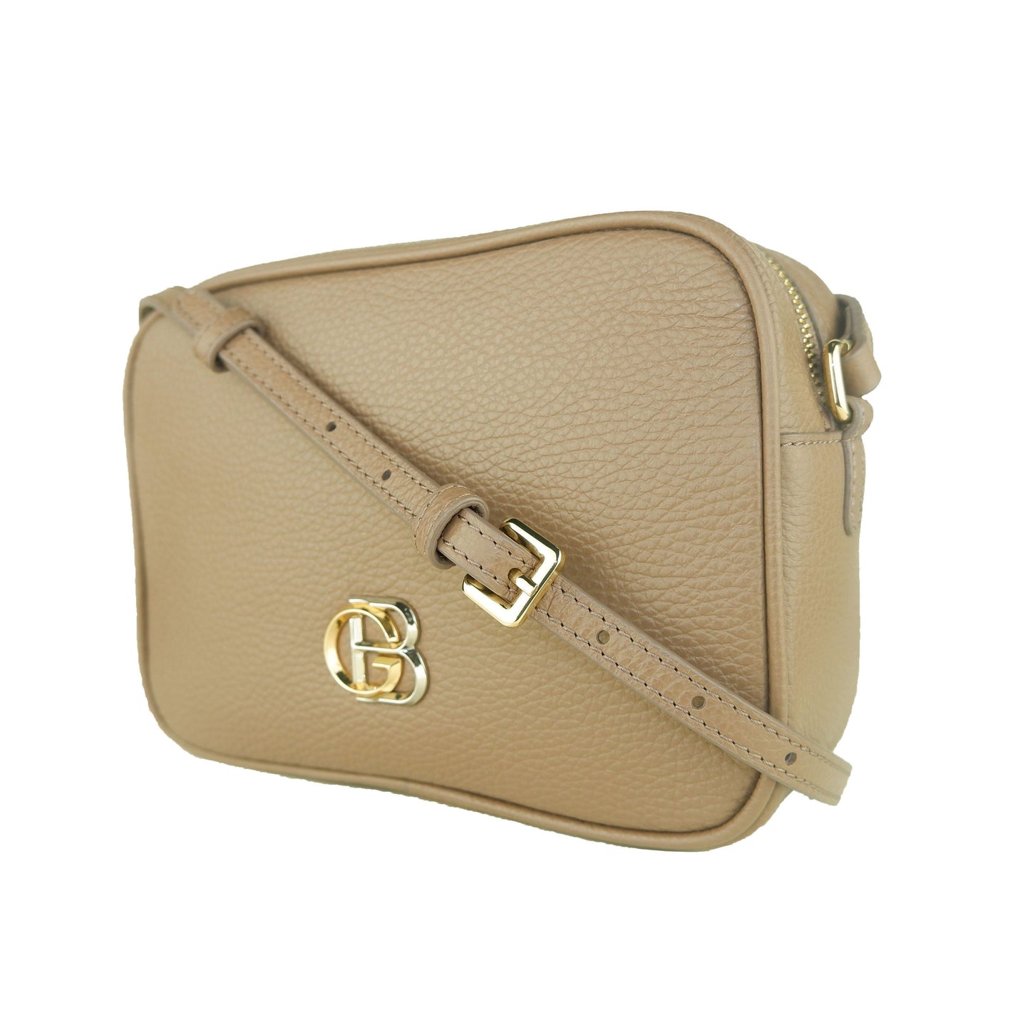 Gray Calfskin Leather Women Crossbody Bag