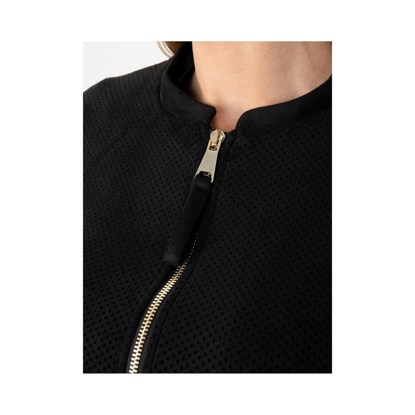 Black Polyester Women Jacket