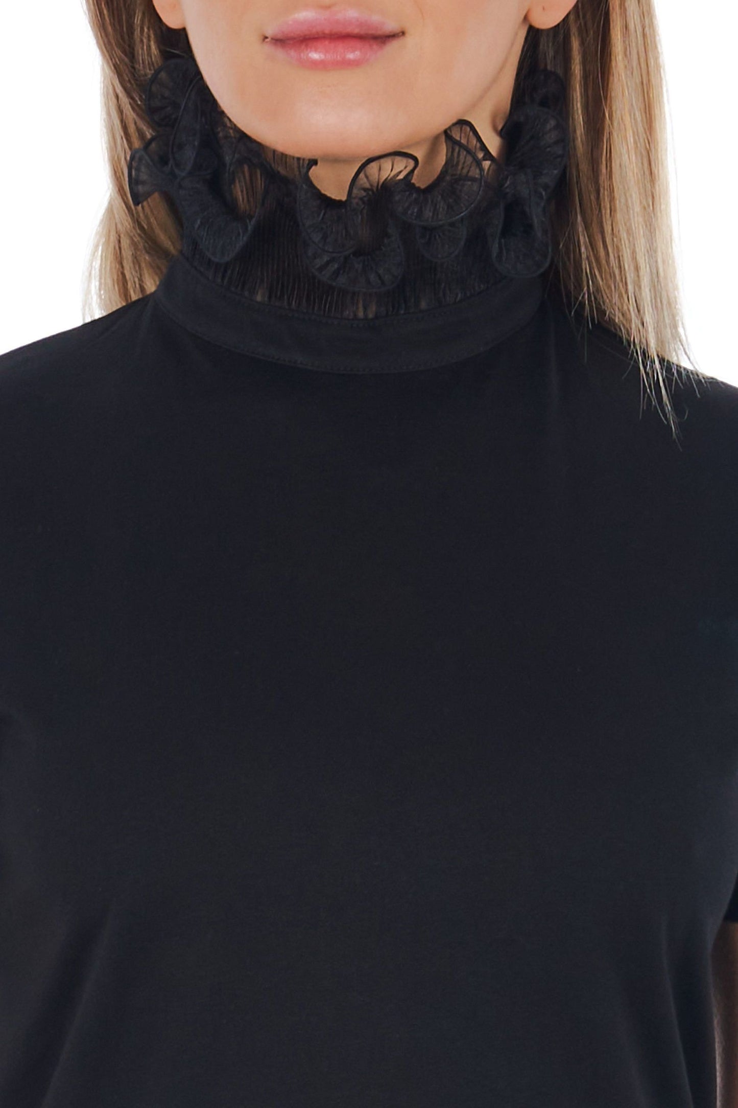 Black Cotton Women T-Shirt