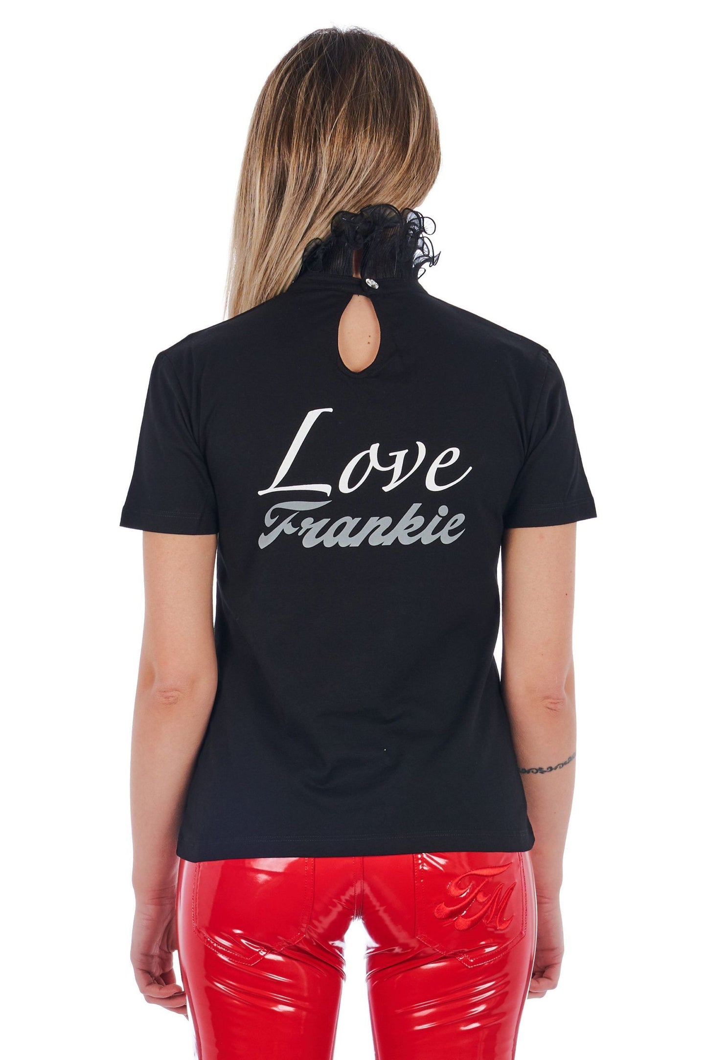 Black Cotton Women T-Shirt