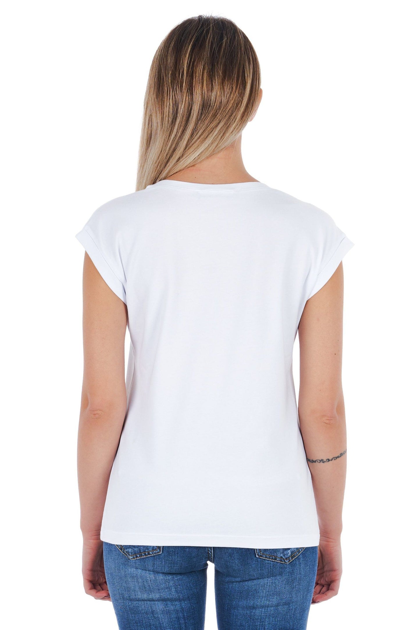 White Cotton Women T-Shirt