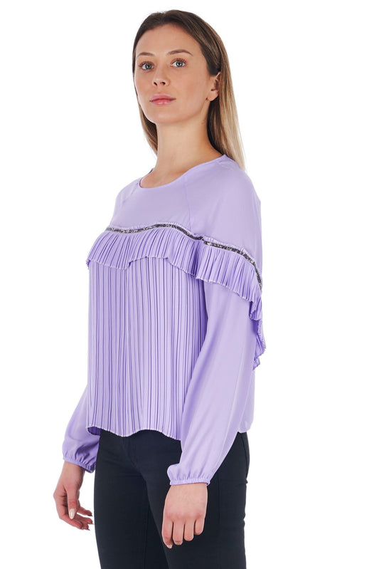 Violet Polyester Women Blouse