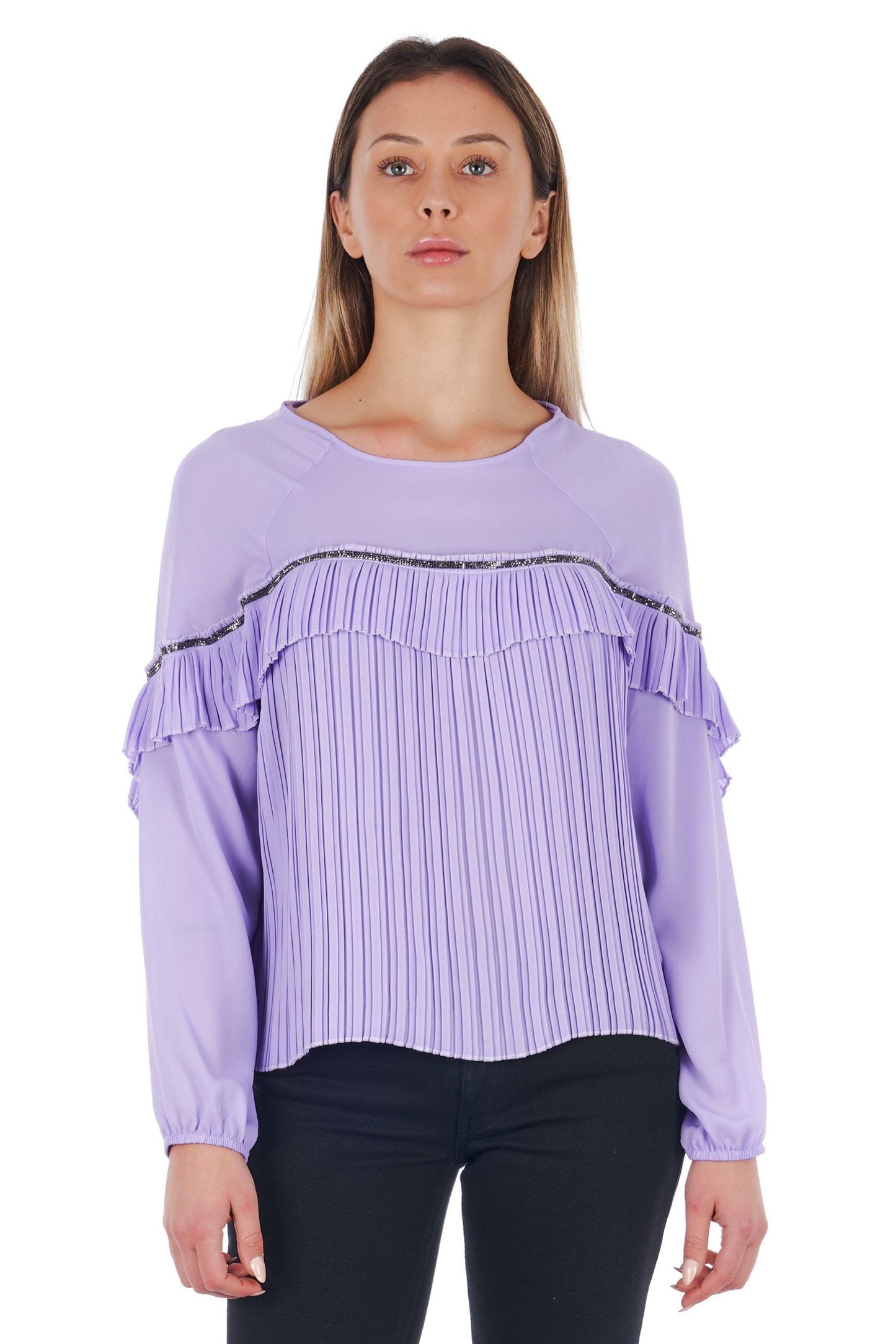 Violet Polyester Women Blouse