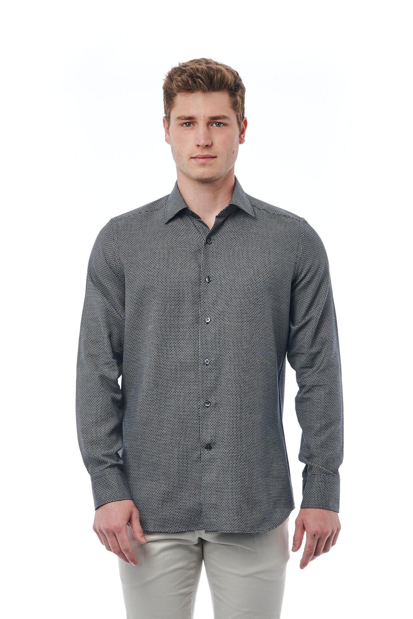 Black Cotton Men Shirt
