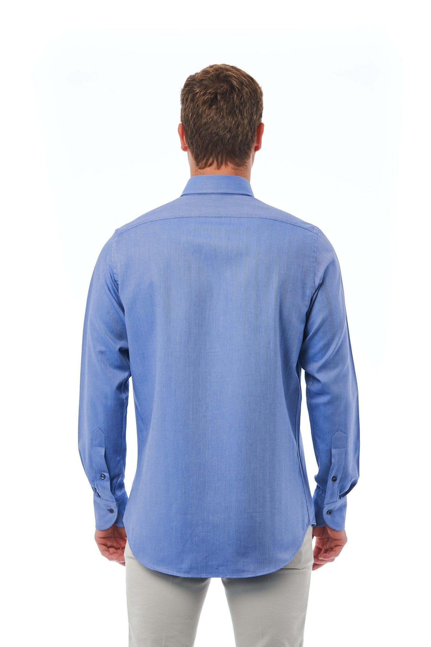 Blue Cotton Men Shirt
