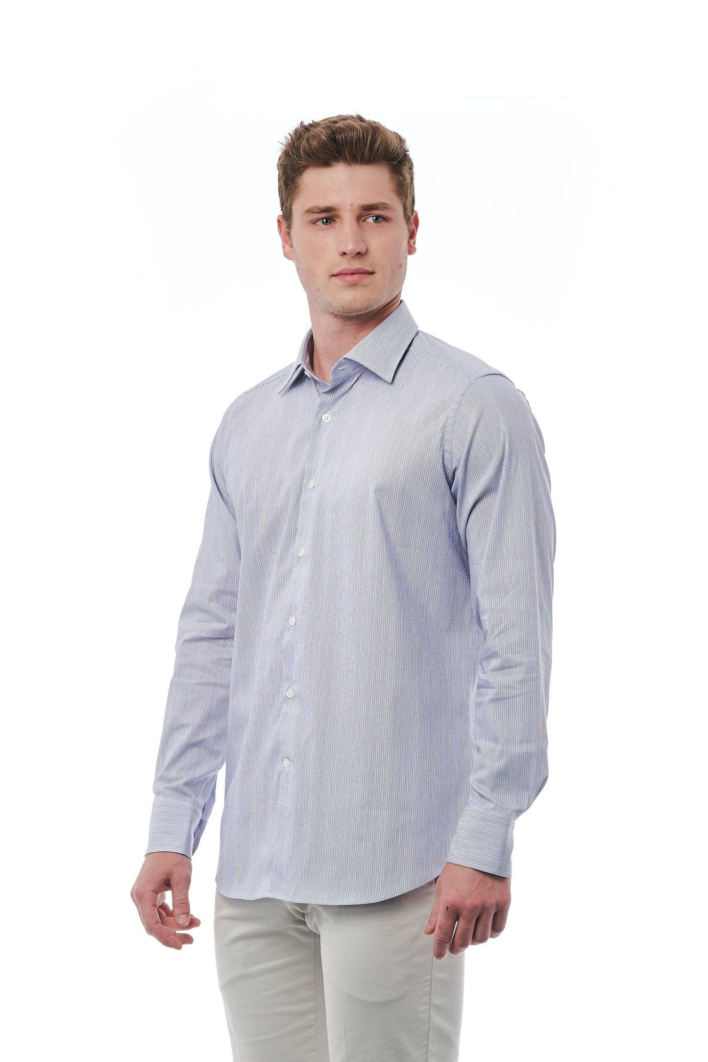 Light-Blue Cotton Men Shirt