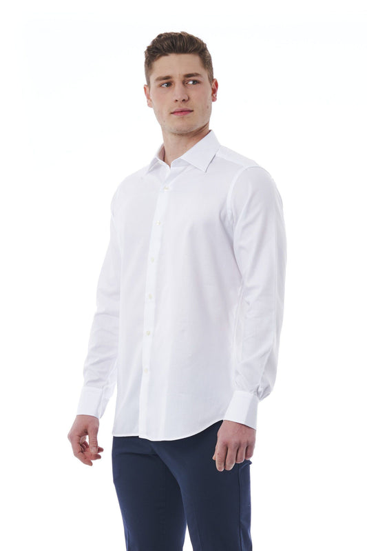 White Cotton Men Shirt
